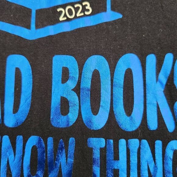 Gildan M black casual t-shirt Thats What I Do Read Books Know Things book worm - Picture 3 of 4